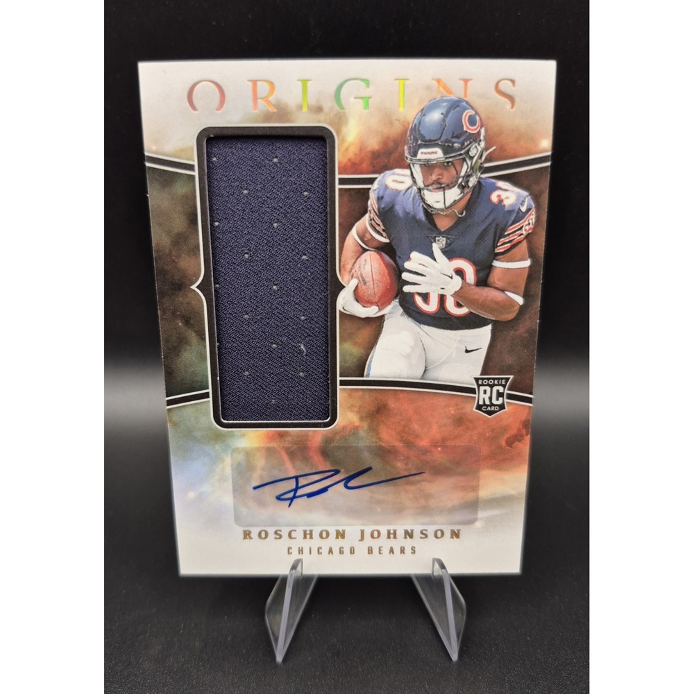 2023 Panini Origins Roschon Johnson #RJJA-RJ Rookie Jumbo Jersey Autograph Bears